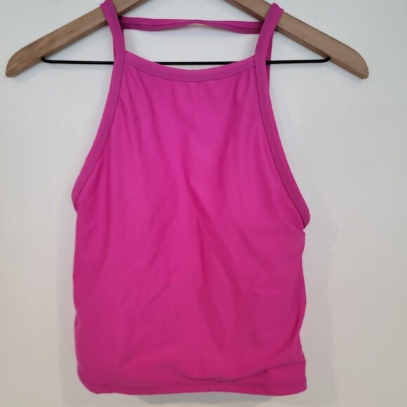 Kortni Jeane Other - Kortni Jeane Pink Squared Up Swim Bathing Suit Top Size M High Neck Wireless